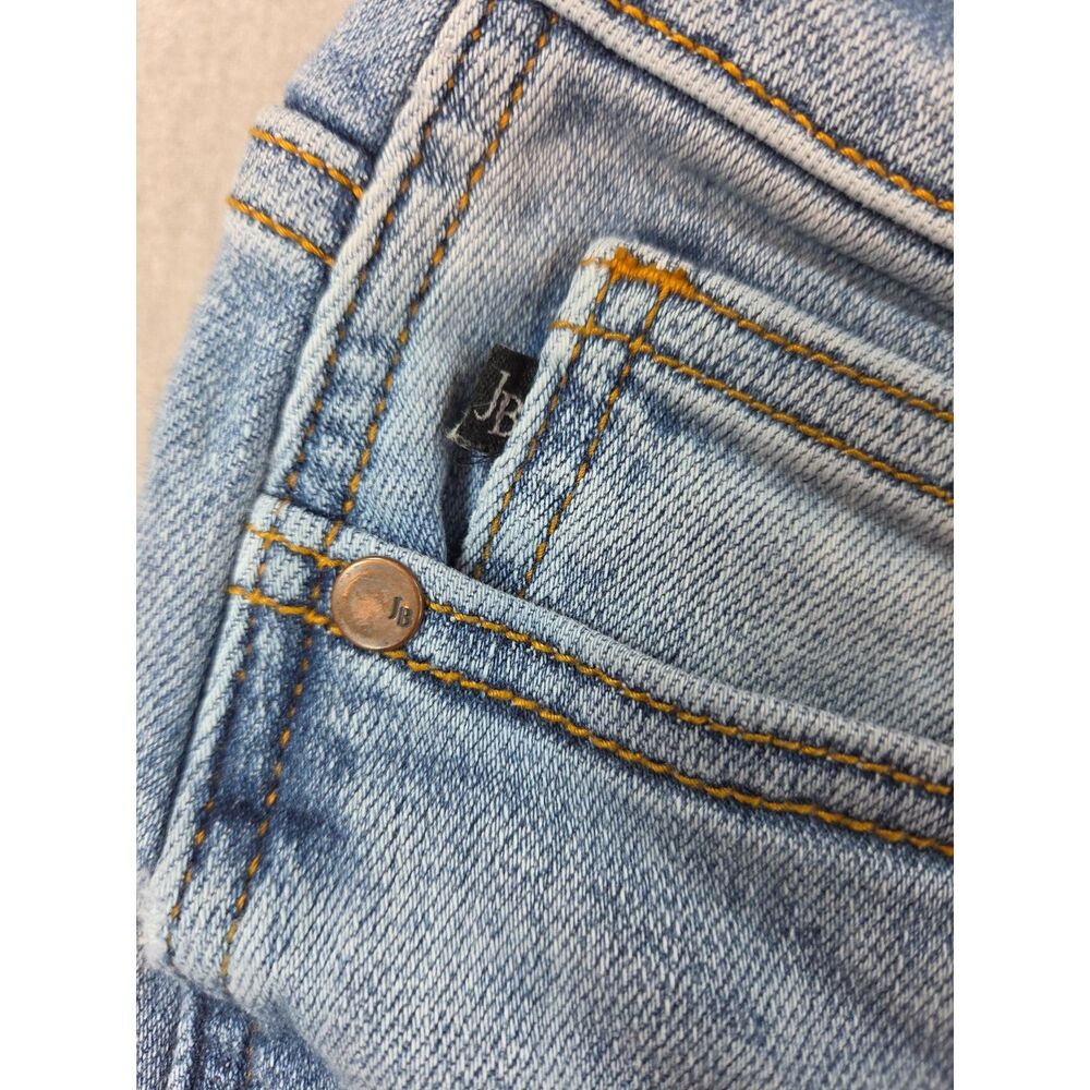 Judy Blue 15/32 Straight Leg Jeans Light Wash Raw Frayed Hem Stretch Denim - Picture 2 of 9